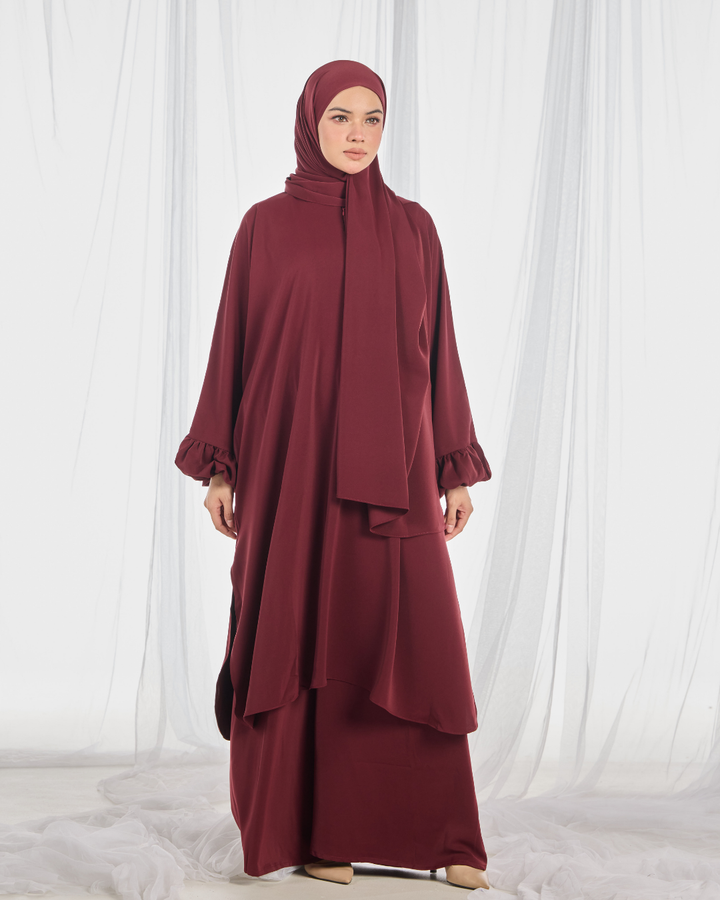 Hajar Pantsuit in Maroon
