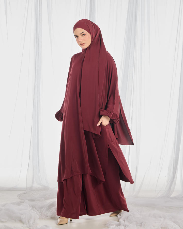 Hajar Pantsuit in Maroon