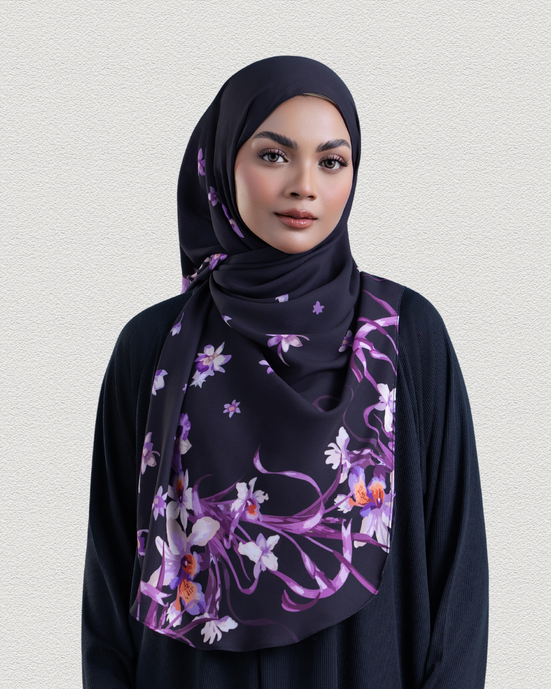Leya Printed : National Orchids in Black