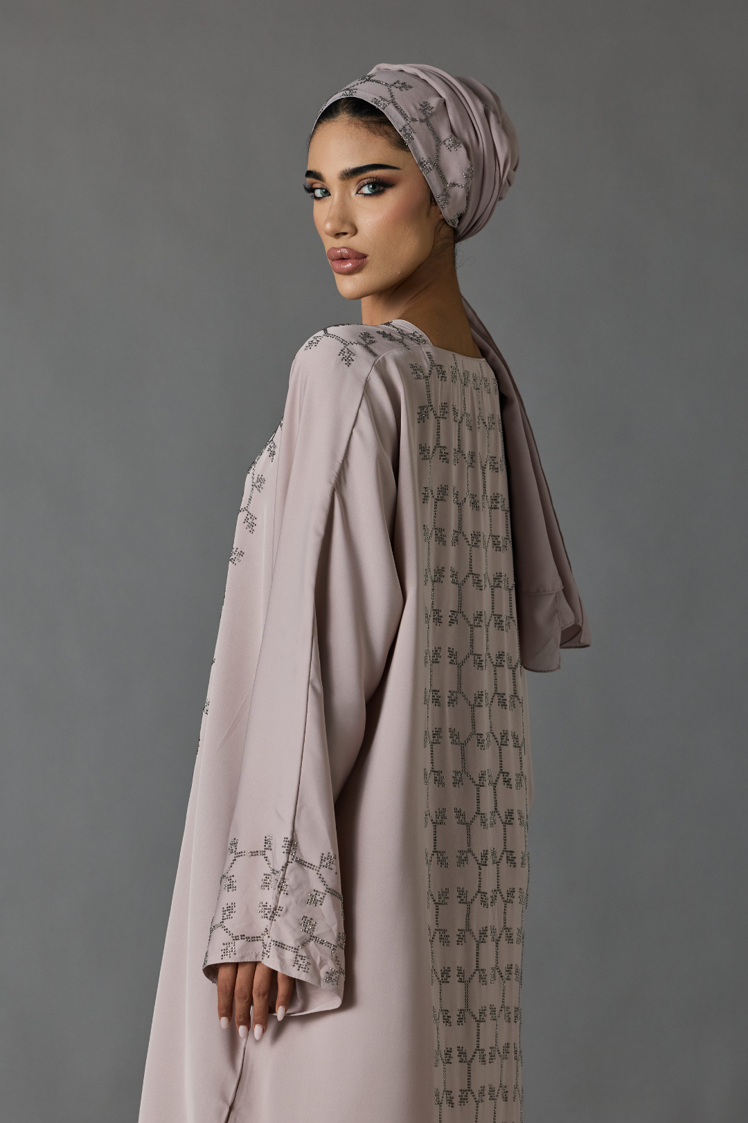Afreen Abaya in Nude