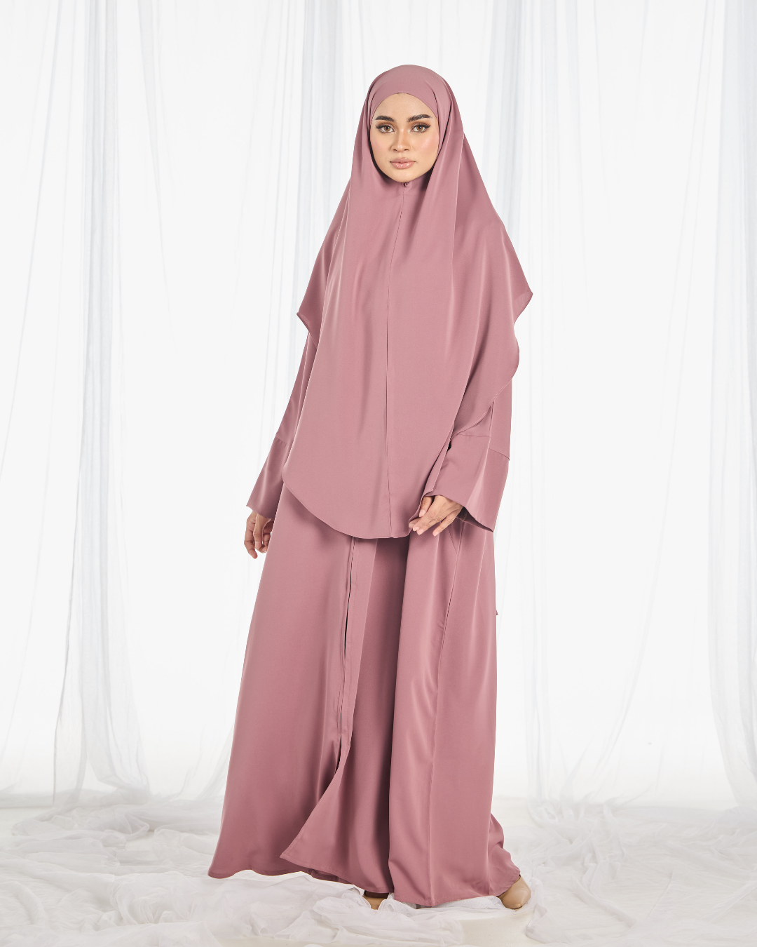 Safa Khimar Umrah Set in Dusty Rose