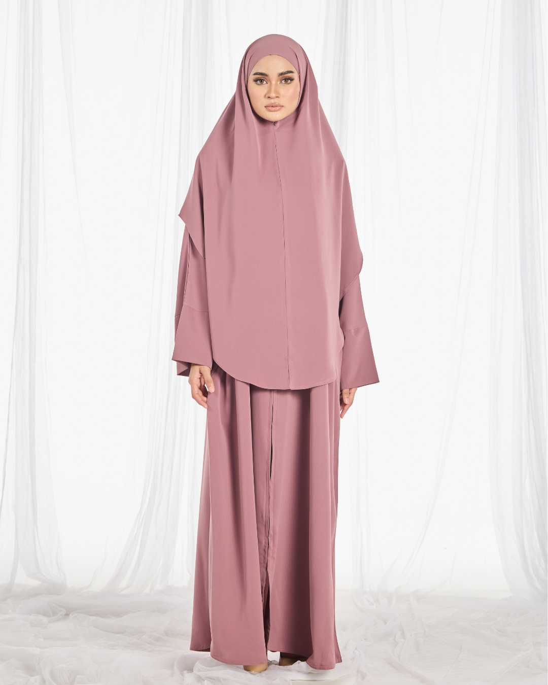 Safa Khimar Umrah Set in Dusty Rose