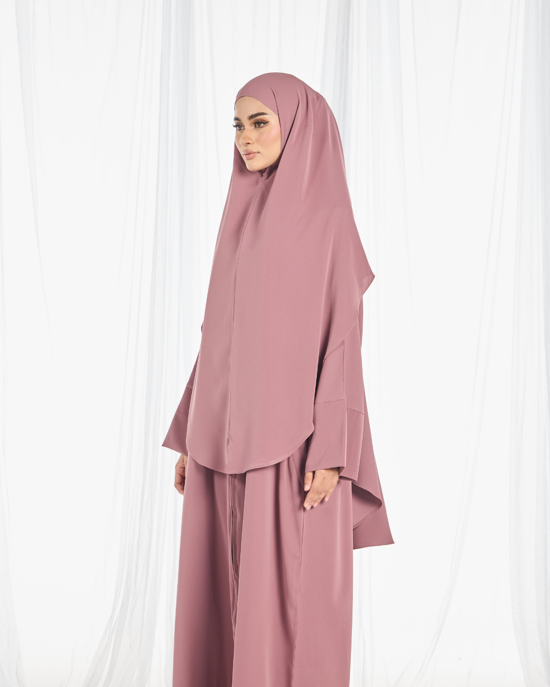 Safa Khimar Umrah Set in Dusty Rose