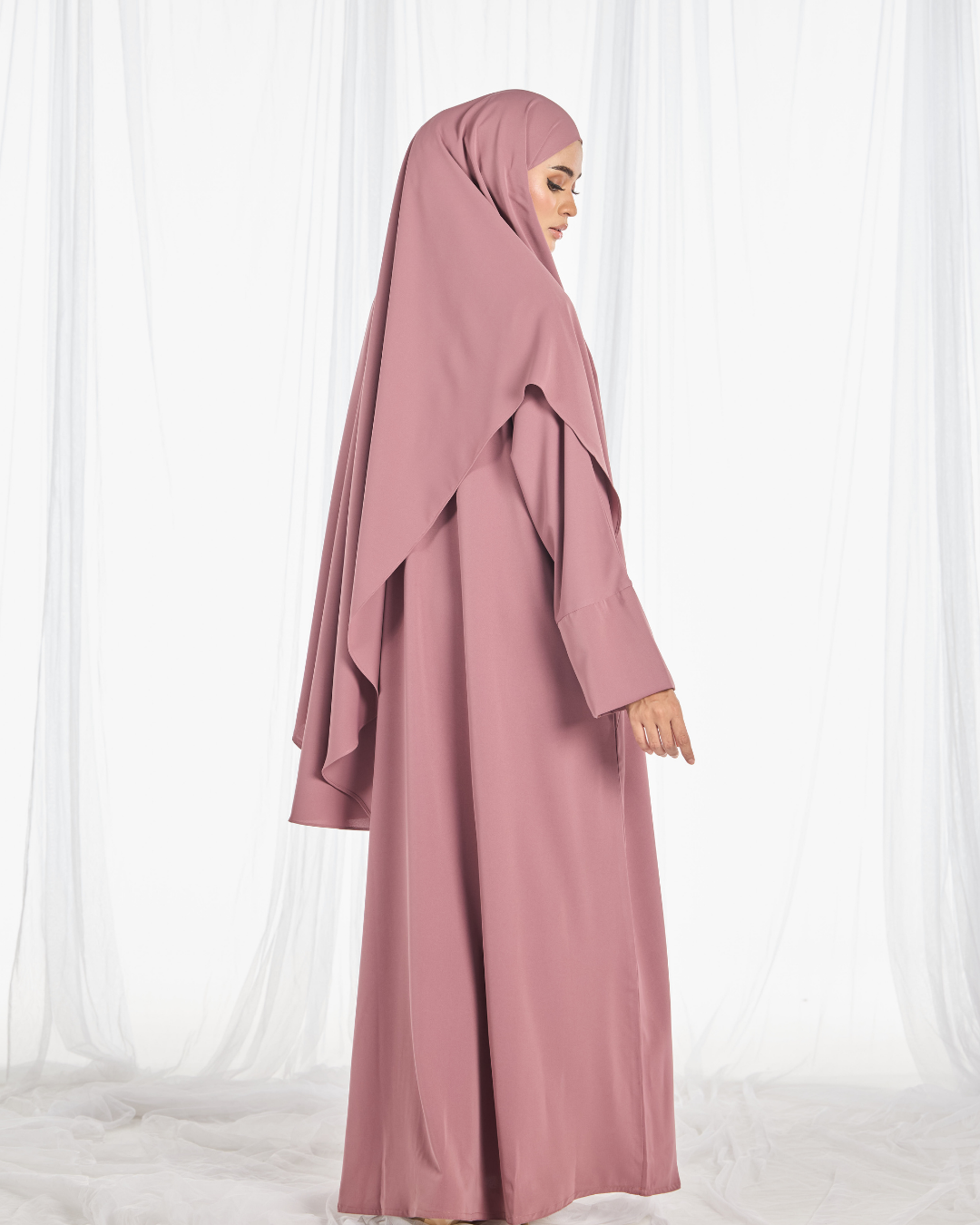 Safa Khimar Umrah Set in Dusty Rose