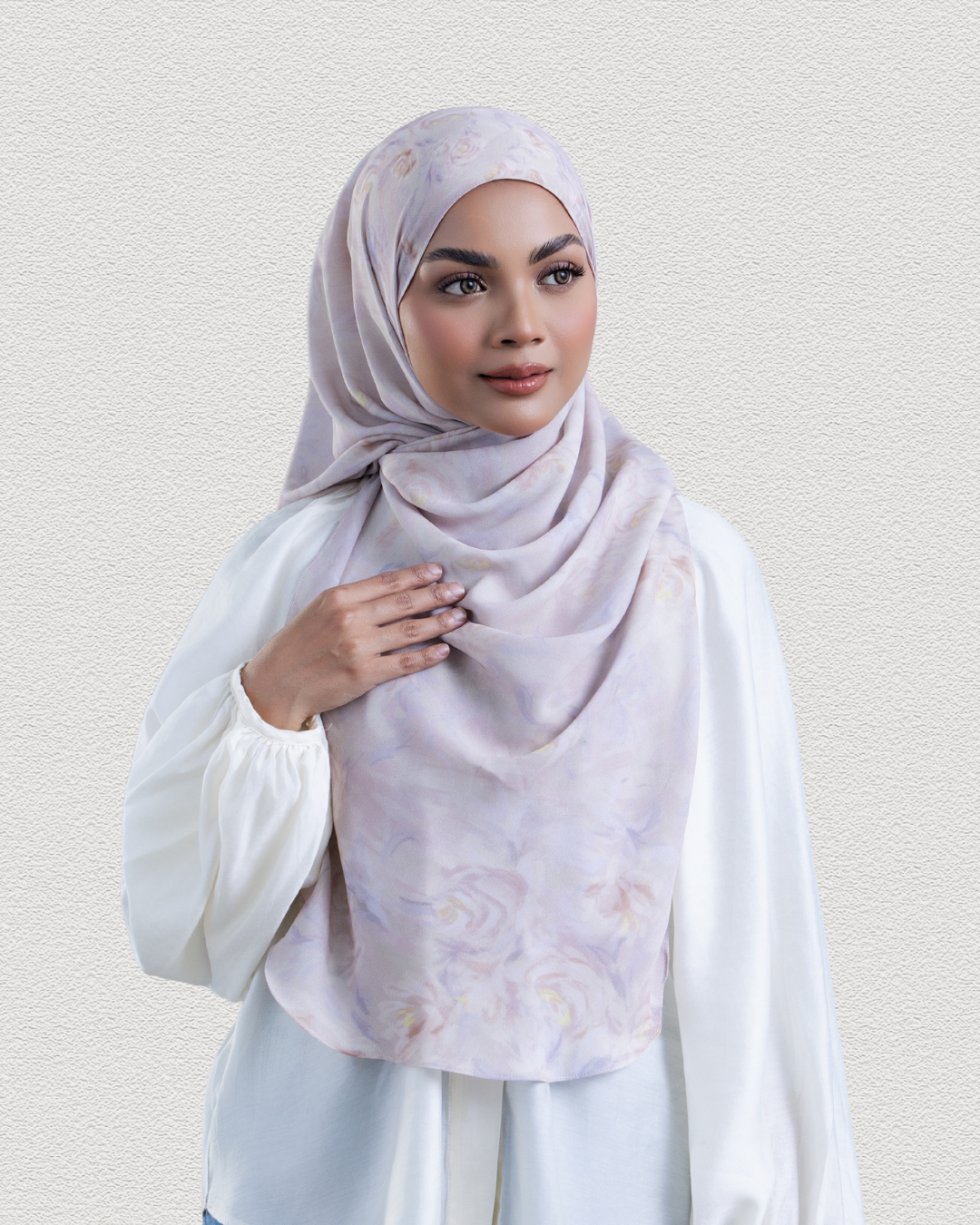 Leya Printed : Rosette in Beige