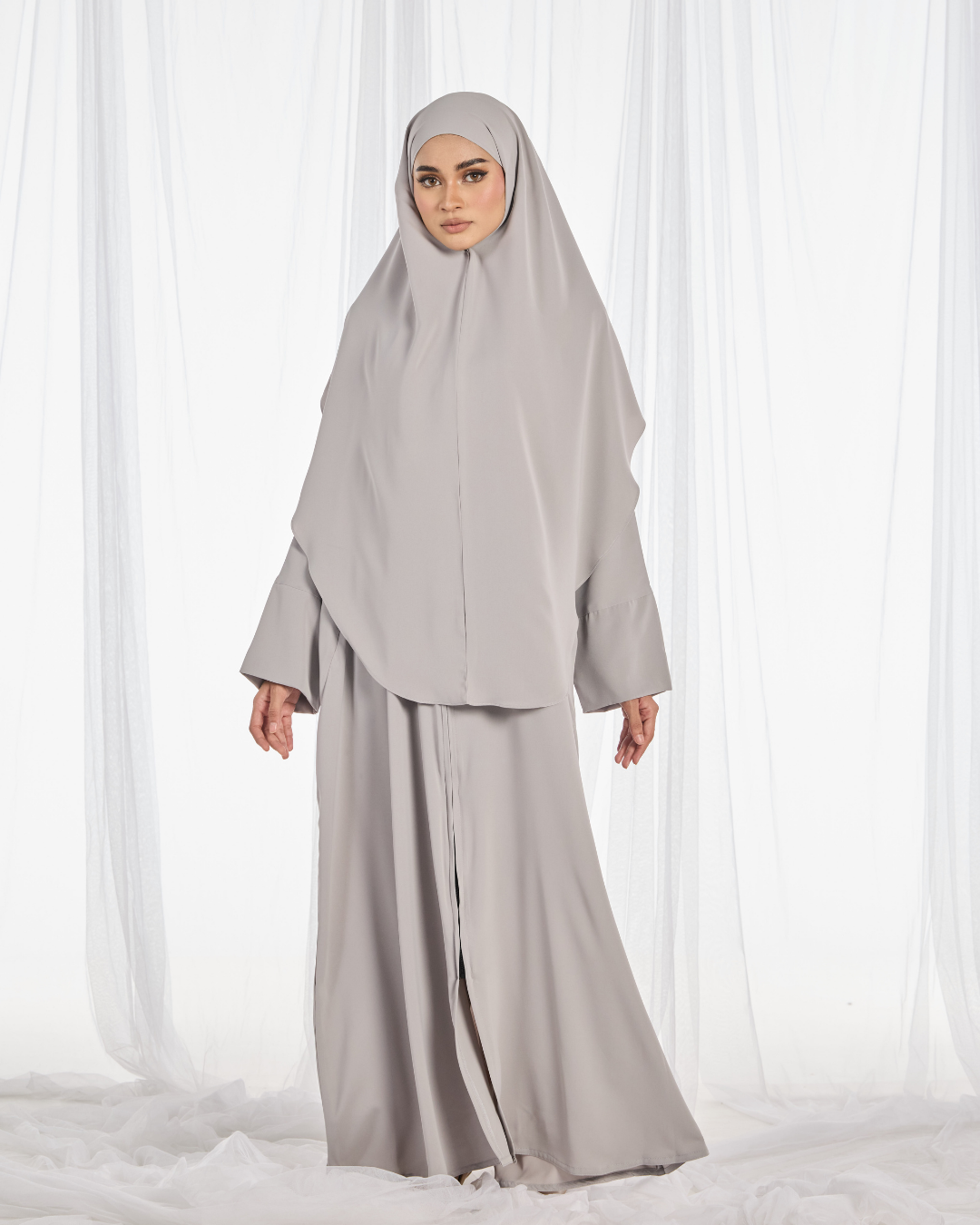 Safa Khimar Umrah Set in Silver