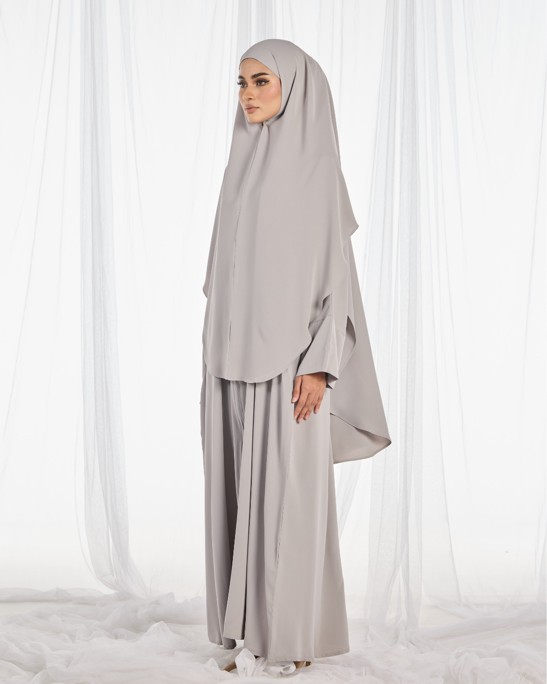 Safa Khimar Umrah Set in Silver