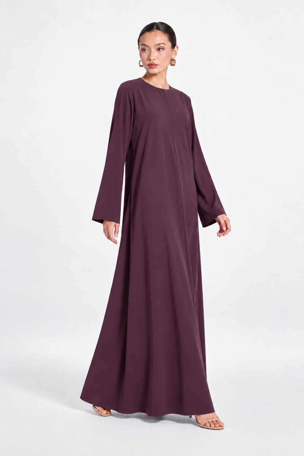 Basic Nidha Abaya Inner in Eggplant