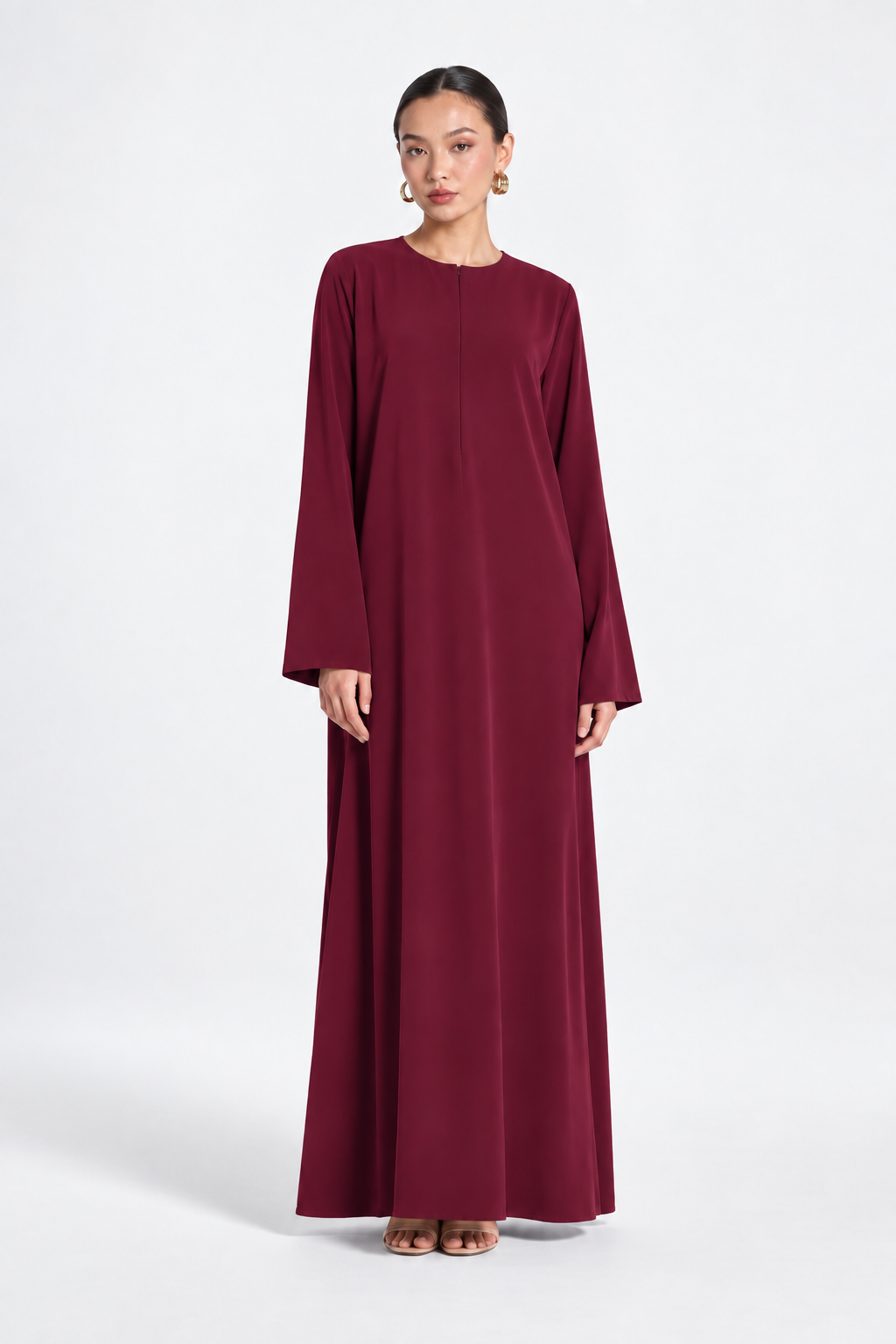 Basic Nidha Abaya Inner in Maroon
