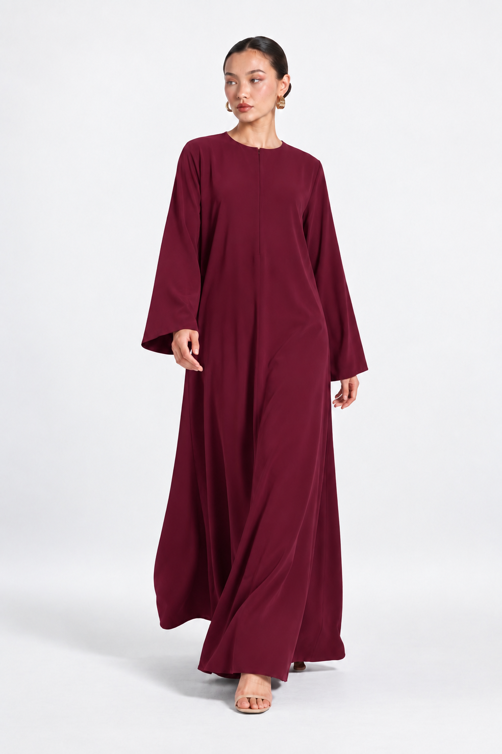 Basic Nidha Abaya Inner in Maroon