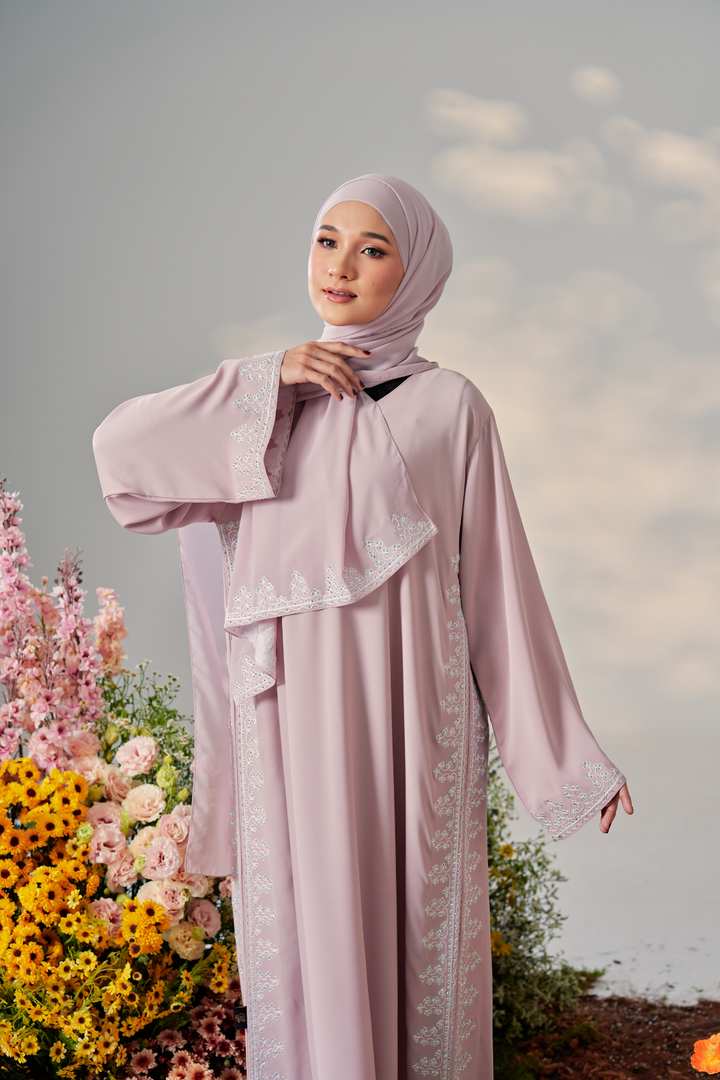Malaysian Muslimah in Dubai nidha abaya with embellishments for Eid 2023
